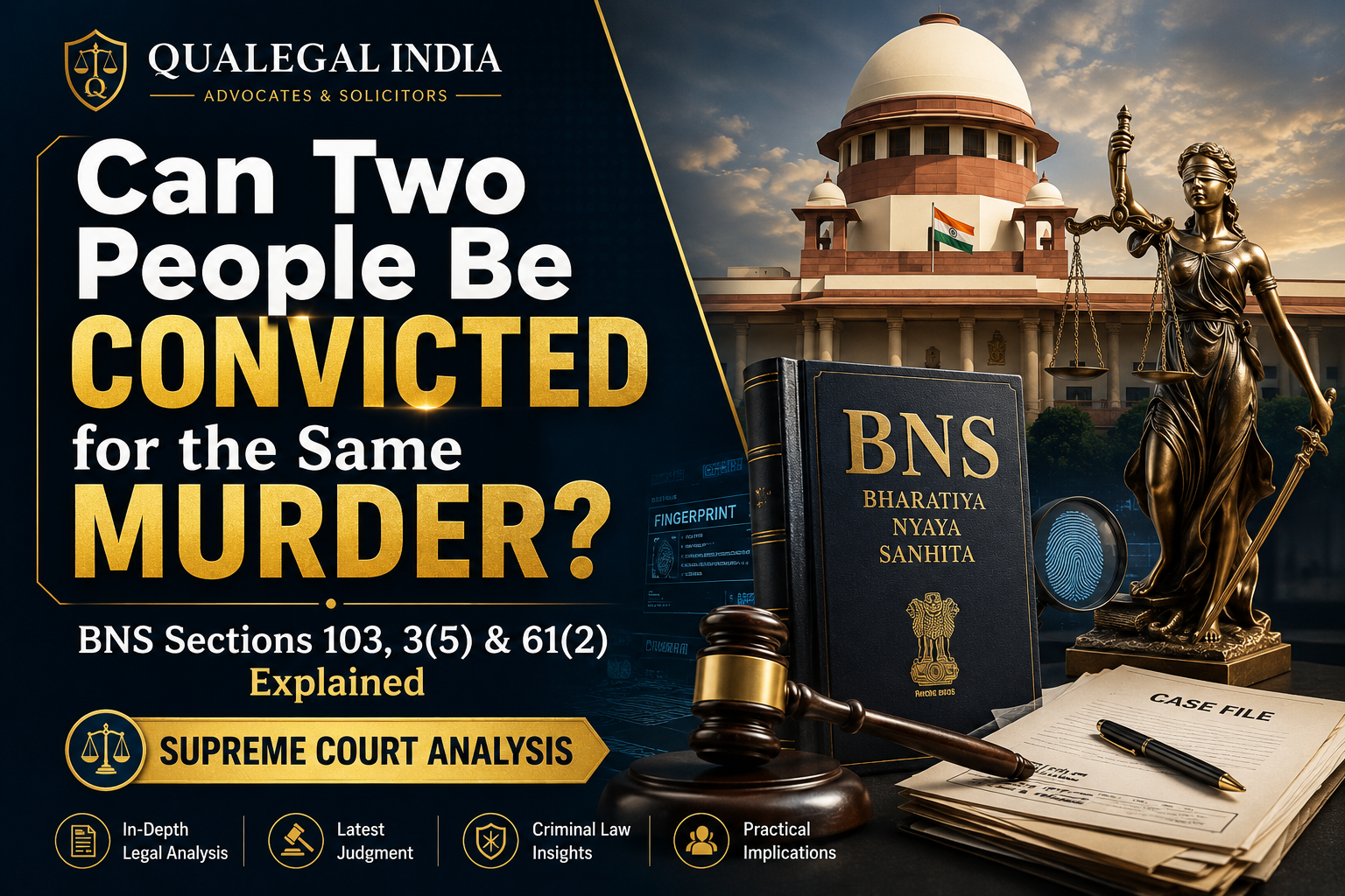 BNS Sections 103, 3(5) & 61(2) Explained: Murder, Common Intention & Criminal Conspiracy